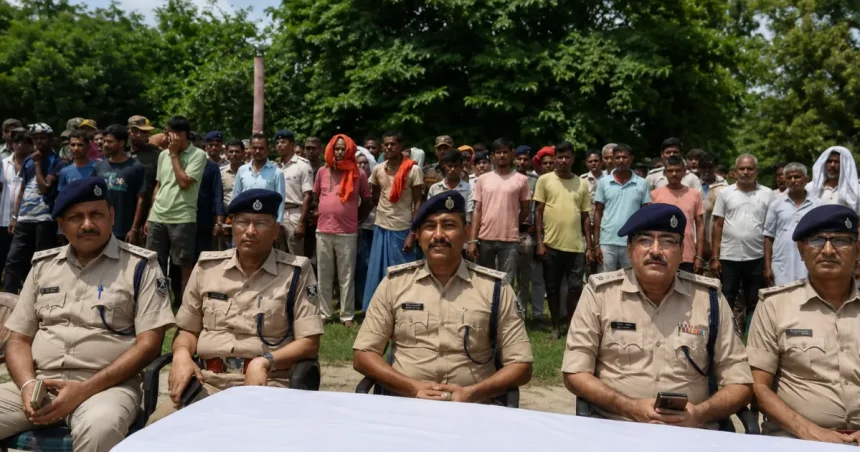 Muzaffarpur Police के विशेष अभियान में गिरफ्तार अभियुक्तों के साथ पुलिस अधिकारी