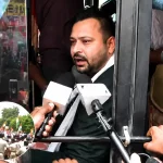तेजस्वी यादव हिरासत- राजभवन मार्च के दौरान की तस्वीर