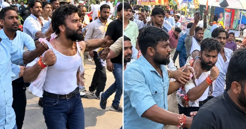 अलीगढ़ करणी सेना मारपीट मामला वायरल वीडियो