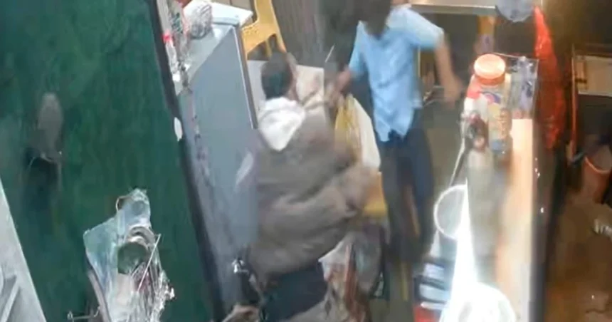 मसूरी रेस्टोरेंट में मारपीट, CCTV में कैद घटना