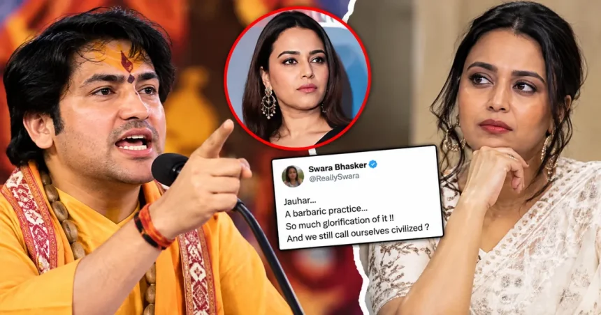 Swara Bhasker Jauhar Controversy पर धीरेंद्र शास्त्री की तस्वीर